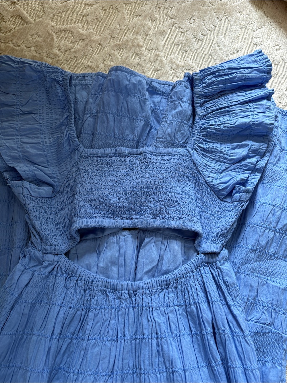 Blue Ruffled Maxi Dress - Lightweight Summer Style - Picture 3 of 3